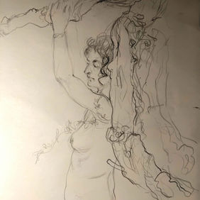 Stefania Stefania   disegno a tempo limitato timed drawing grafite graphite carta di giornale newsprint  dal vivo from life figura nuda nude figure