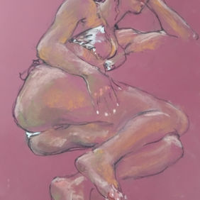 Rossana Rossana   disegno dal vero live drawing pastelli pastel carta colorata coloured paper  dal vivo from life figura figure