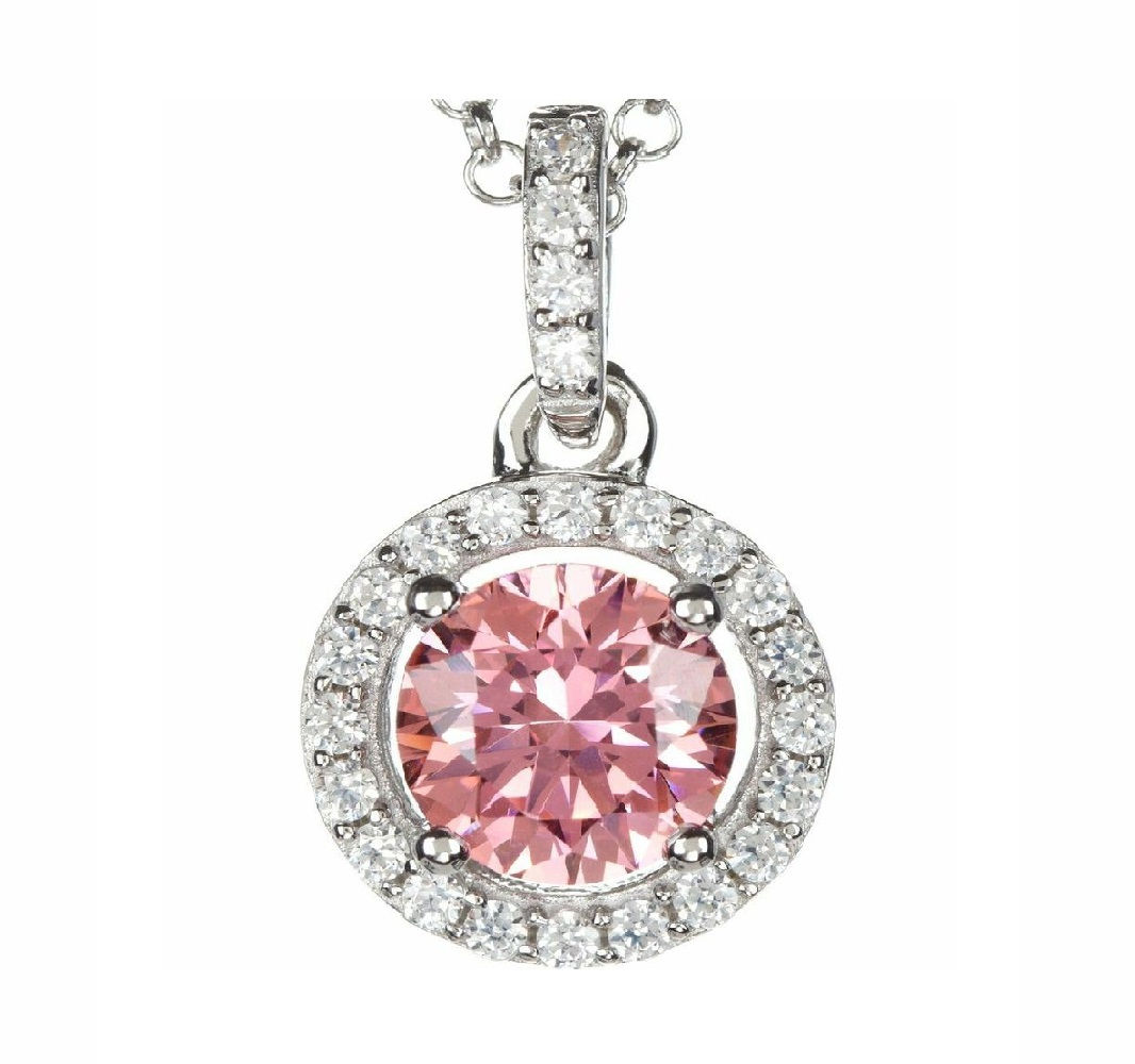 Round Pink Halo Pendant