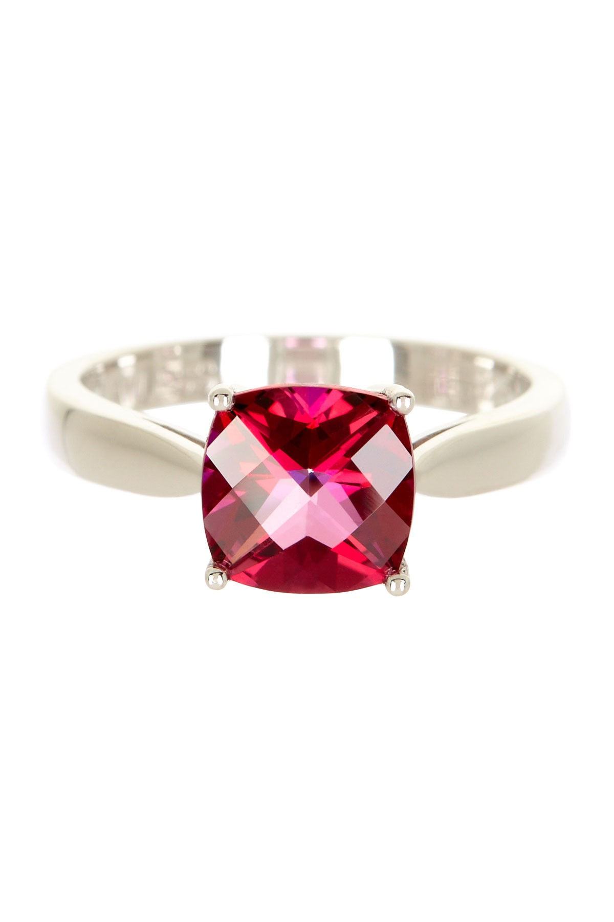 Cushion Blazing Red Solitaire Ring