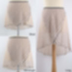 Adult Chiffon Ballet Wrap Skirt Beige with Black Polka Dots All