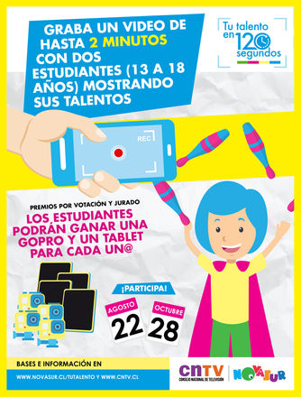 CNTV-Nova sur lanza su 5° concurso nacional de vídeo "tu talento en 120 segundos"