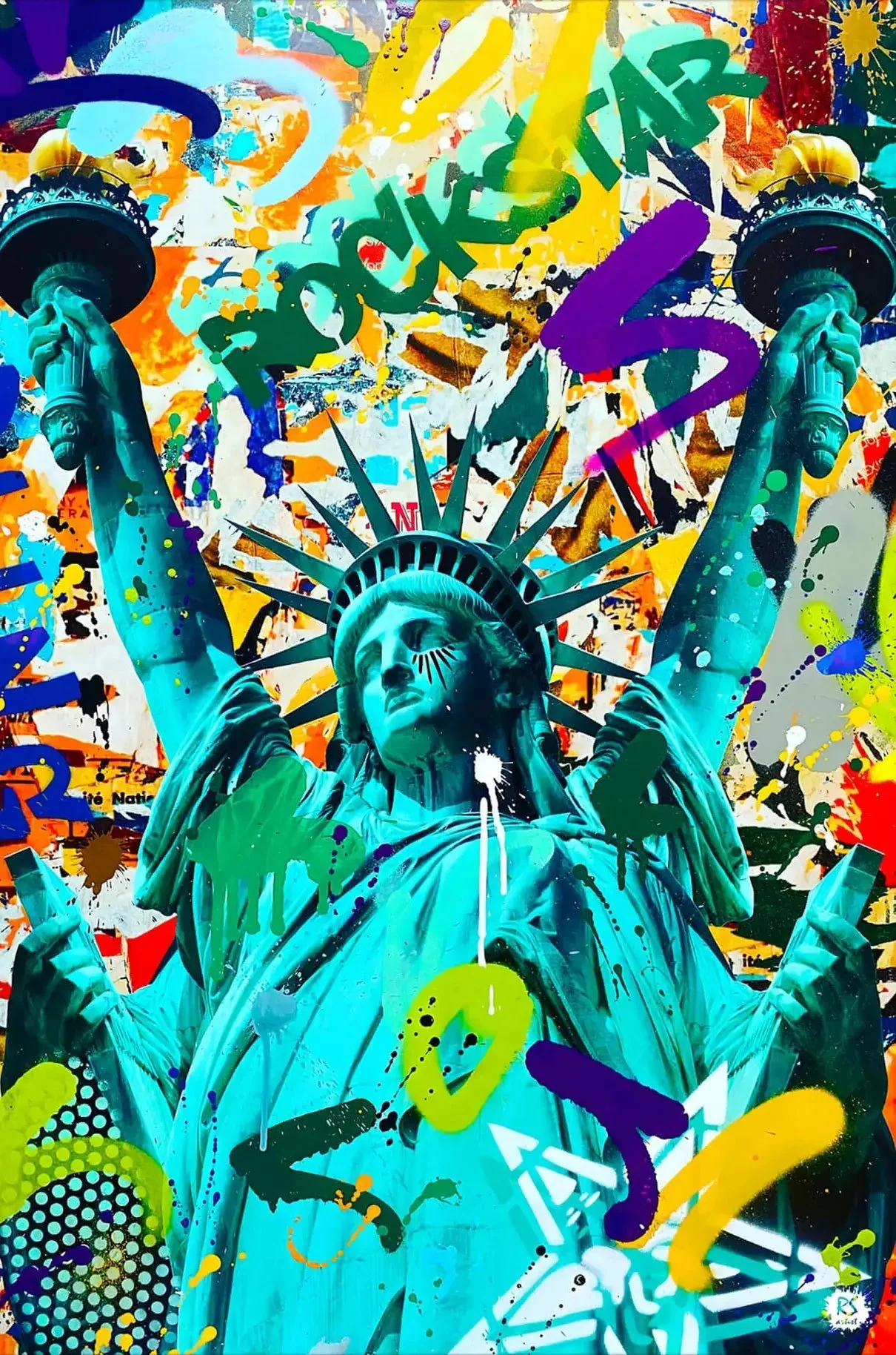 Like A Rockstar Graffiti Wall Art by RS Artist