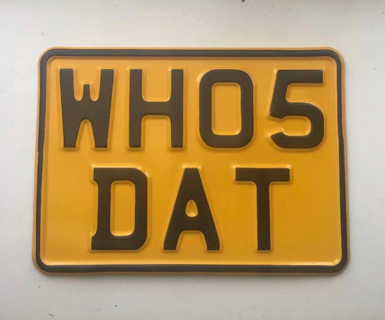 WHO5DAT Motorbike Plate 3jayslapit Skengdo & AM Finesse Foreva