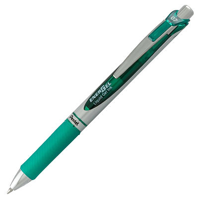 Energel Retractable Liquid Gel Roller 0.7mm Green - Metal Tip