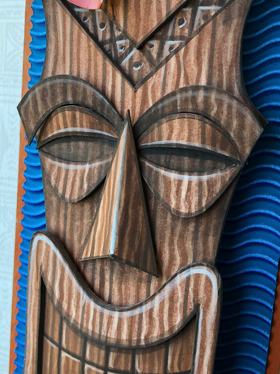 Thumbnail: Hand-Painted Tiki Mug Mixed Media Paper Sculpture