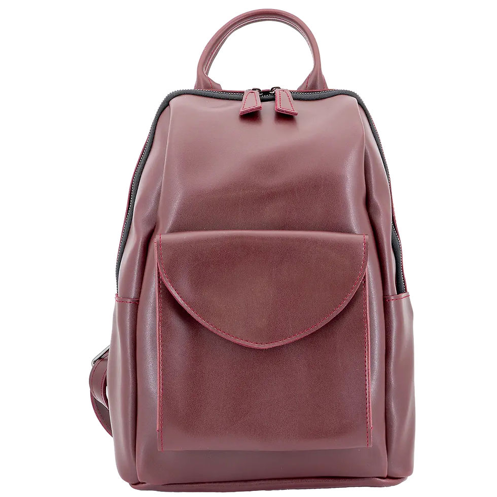 Lyuba Vegan Leather Backpack Burgundy Front View