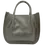 Thumbnail: Gray vegan leather Vera satchel bag front view with elegant structured design