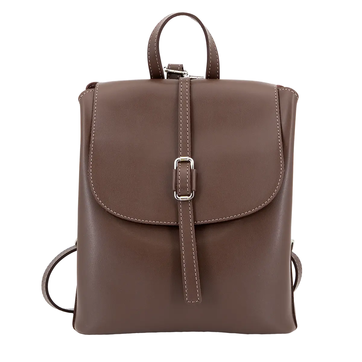Vegan Leather Mini Backpack Brown