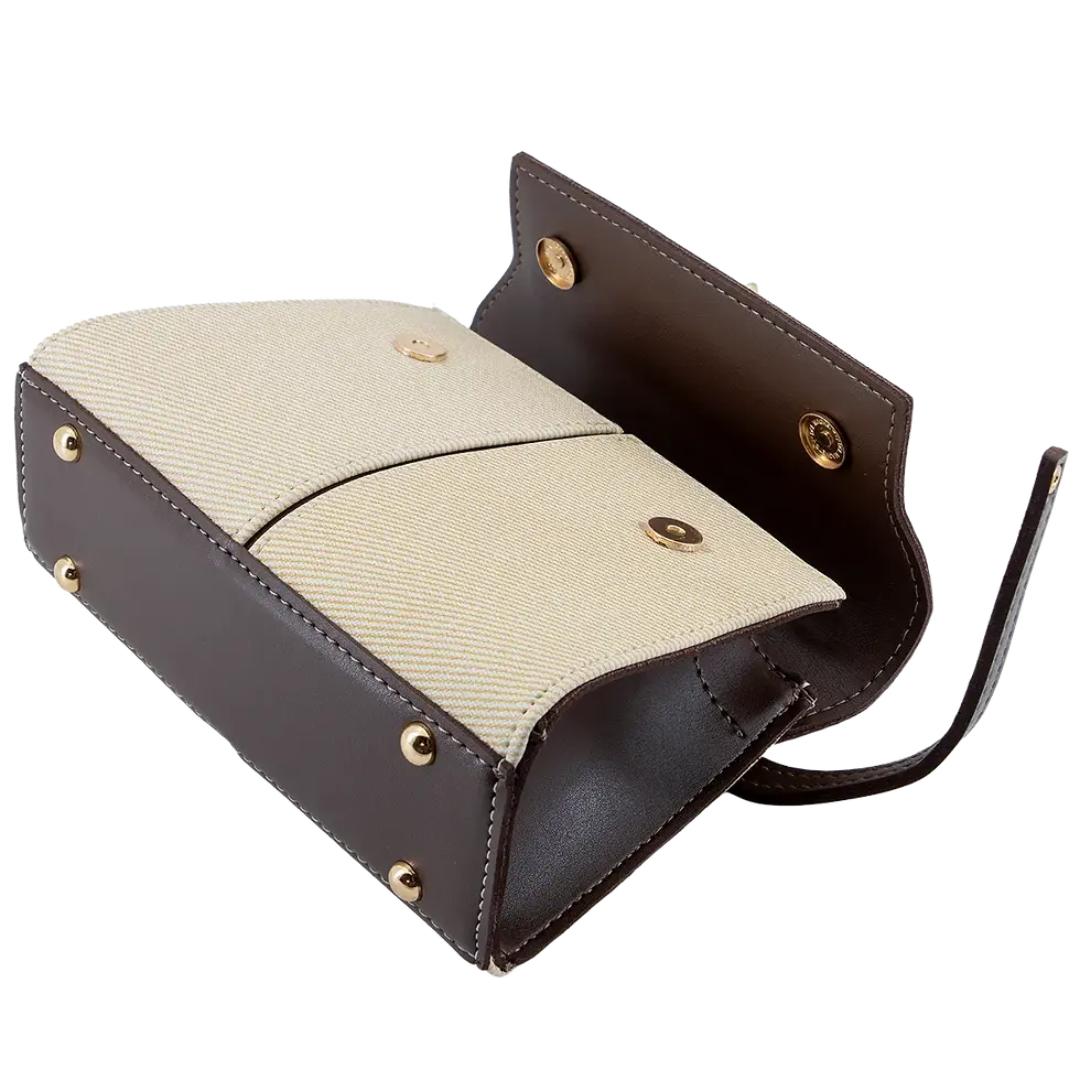 Thumbnail: Mini satchel bag angled view handcrafted purse