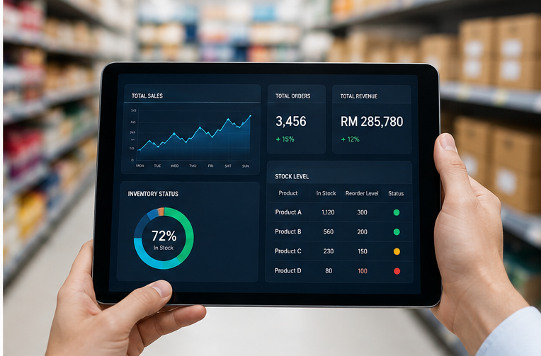 real-time monitoring the stock level