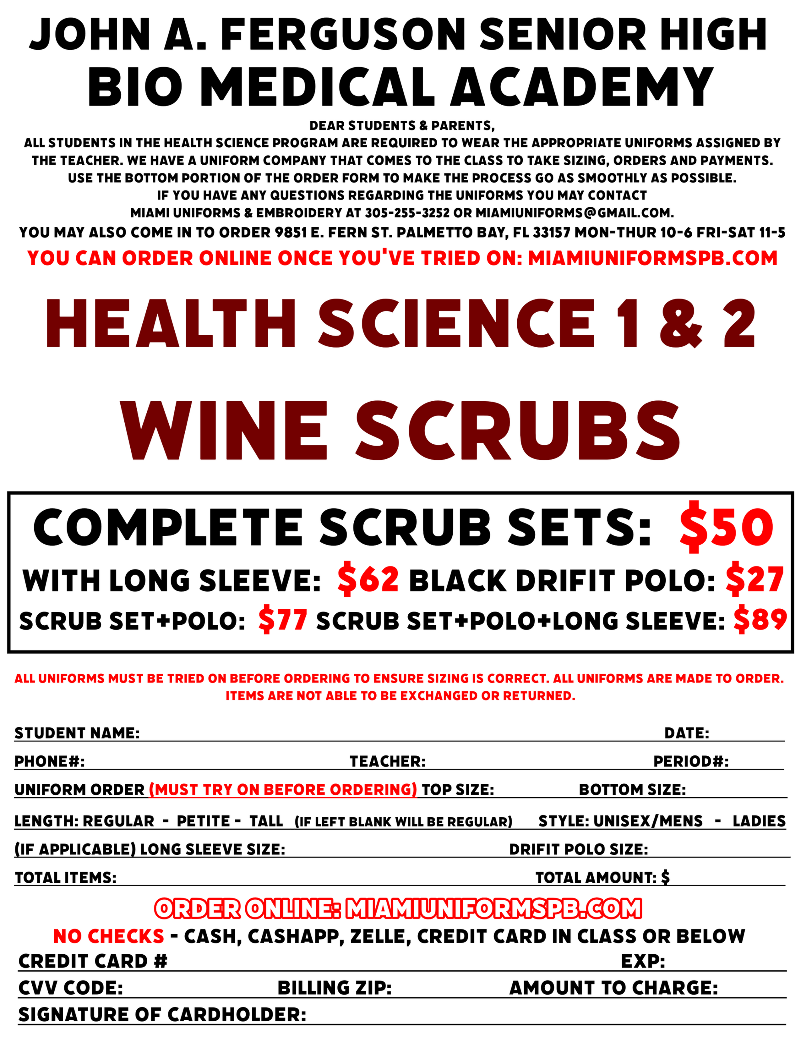HEALTH SCIENCE 1 & 2 SCRUB SET