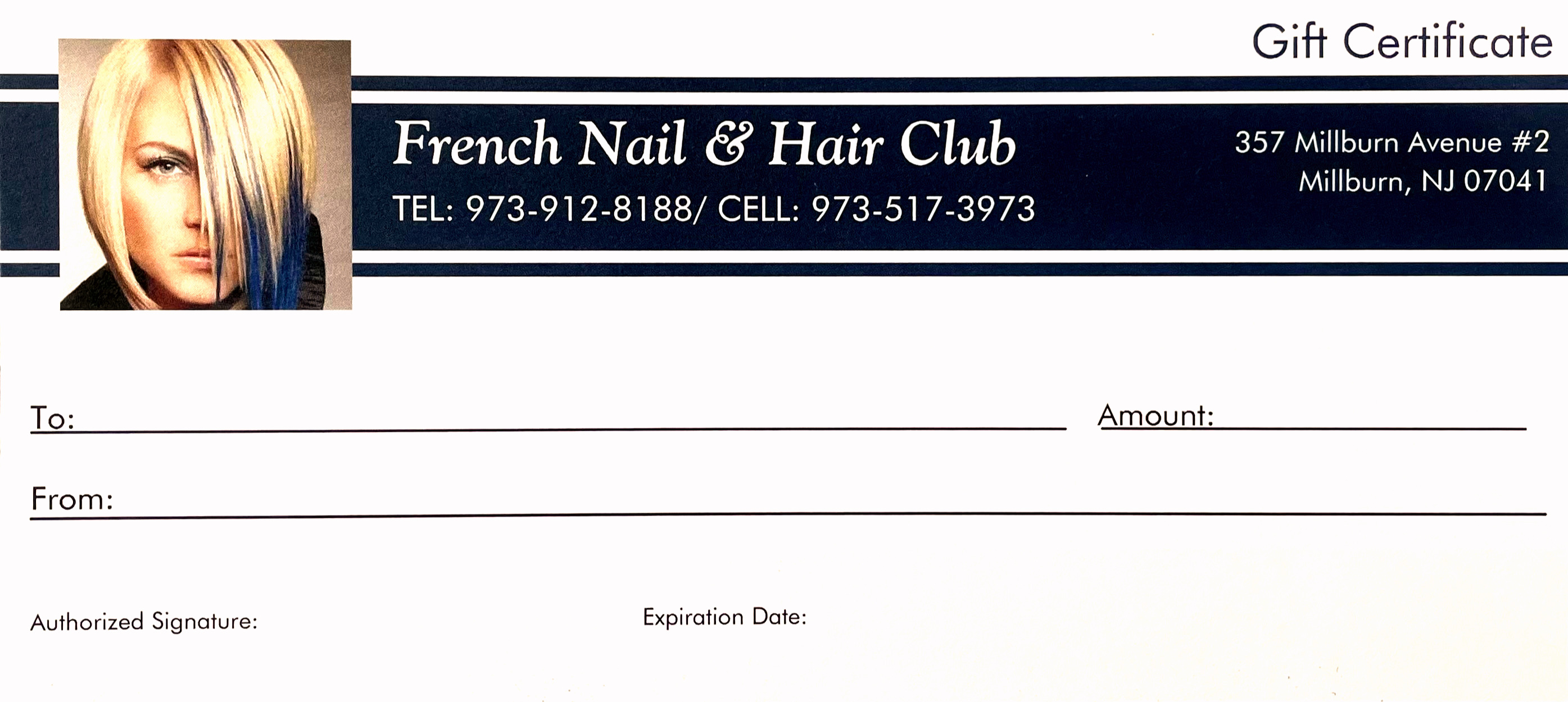Gift Certificates | French Nails And Hair Club