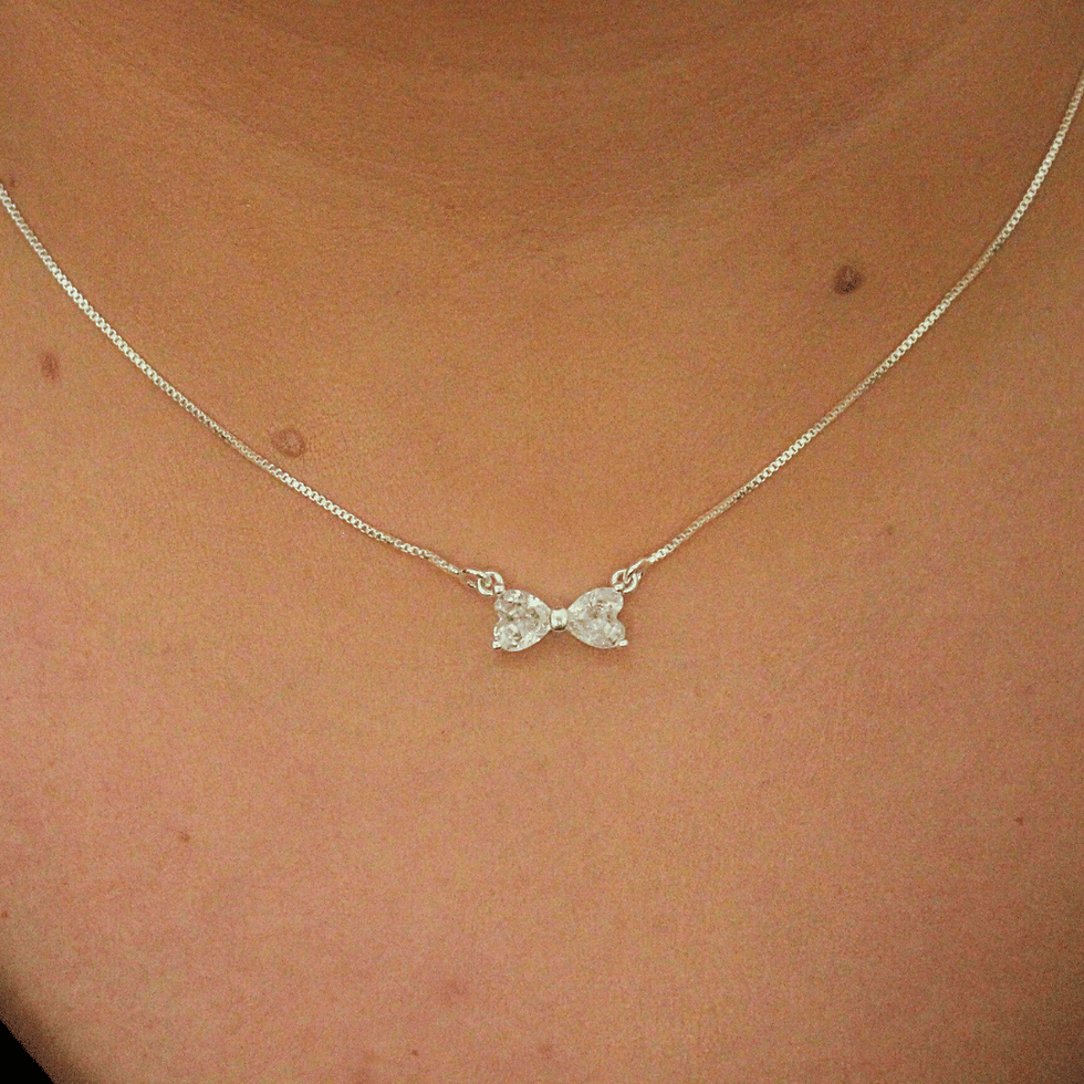 Miniatura: Conjunto Laço Cravejado Com Zircônia Banhado a Ouro 18K