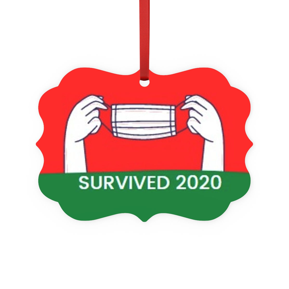 SURVIVED 2020 METAL PLAQUE ORNAMENT
