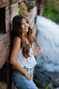 girl colorado waterfall senior picture