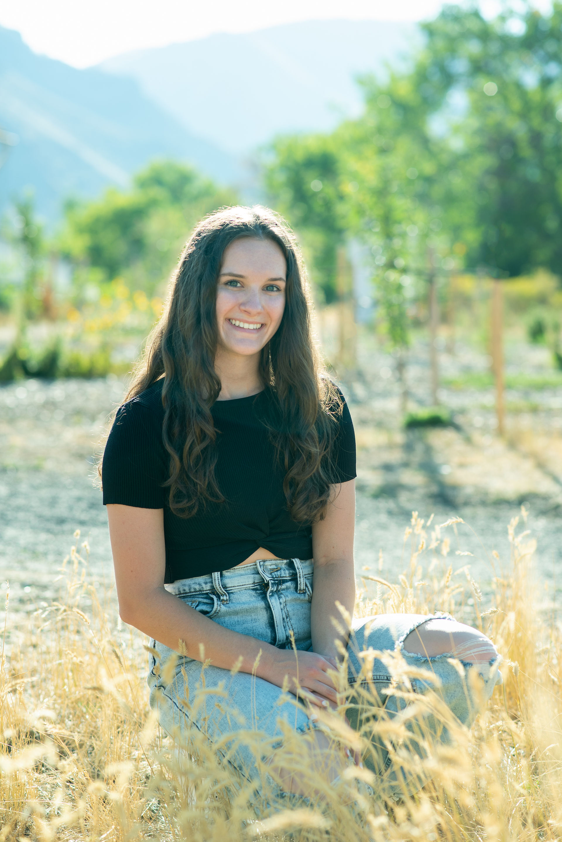 colorado senior portrait girl in tall grasses