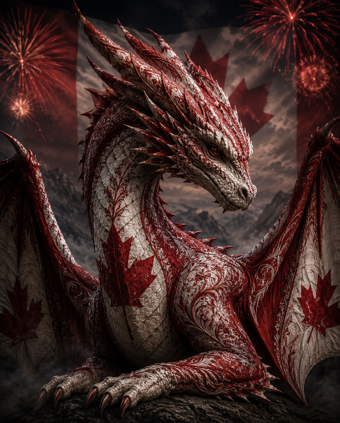 50x70cm Patriotic Dragon