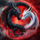 Miniatura: 60x60cm red and black yin and yang
