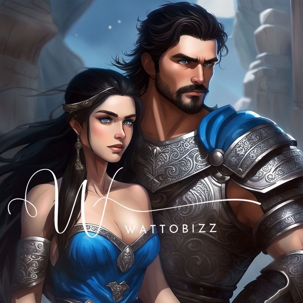 Thumbnail: Warrior and his Princess 60x60cm