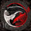 Miniatura: 60x60cm red and black yin and yang