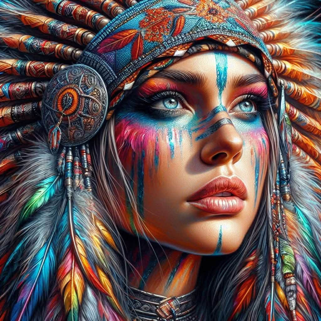 90x90cm beaded kit Native Beauty