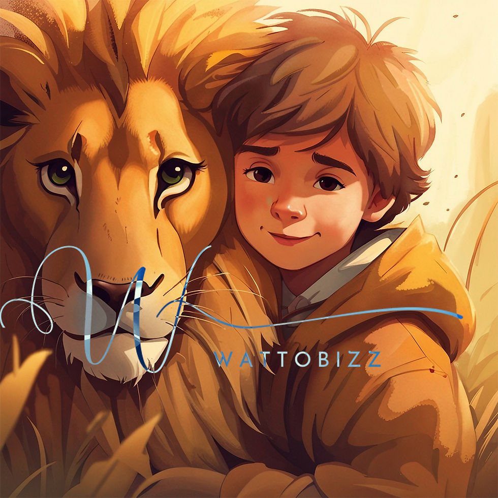 Miniatura: A boy and his  lion 60x60cm
