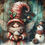 Miniature : 30x30cm crackled Christmas fairy