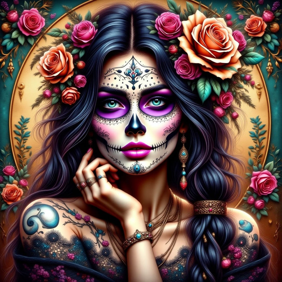 Miniature : 50x50cm Sugar Skull Beauties