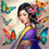 Miniatura: 60x60 cm Asian butterfly ladies