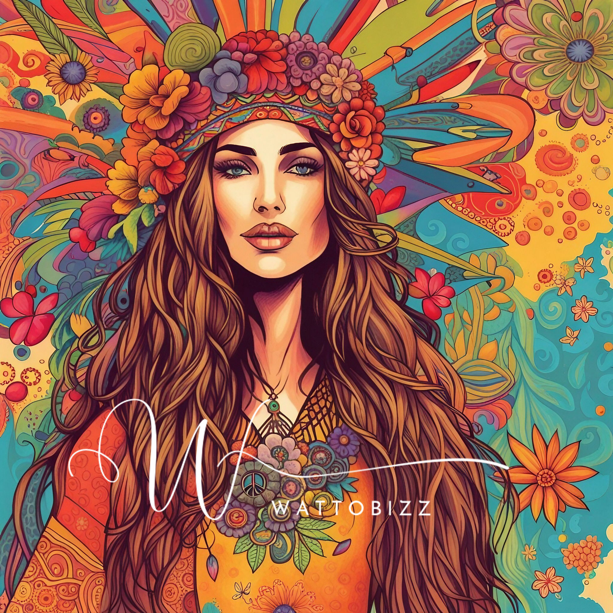 Peace and love 60x60cm