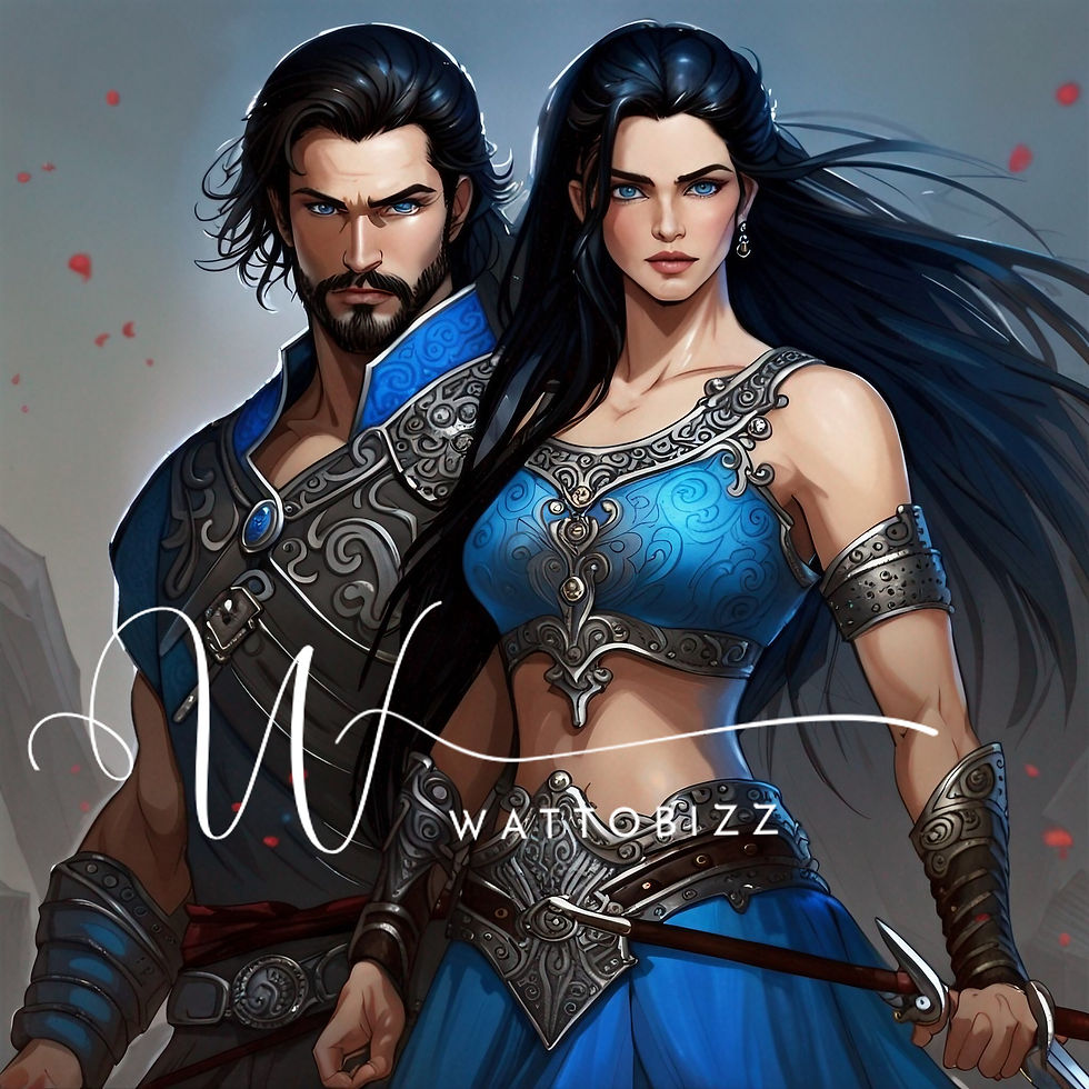 Miniature : Warrior and his Princess 60x60cm