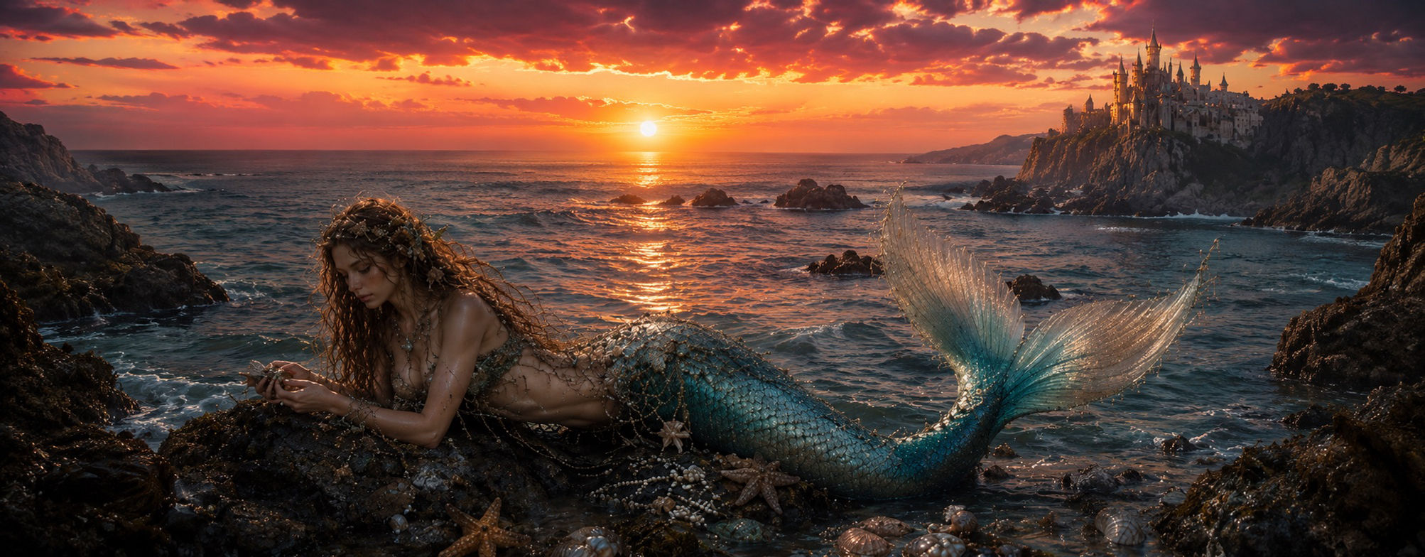 145x40cm Sunset Mermaid 