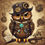 Miniatura: 60x60cm steampunk owl