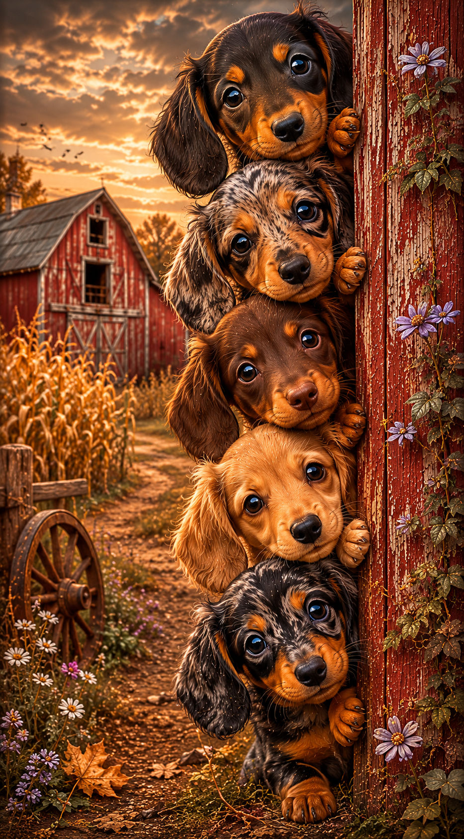 Miniature : 40x145cm Peek-a-boo cuties
