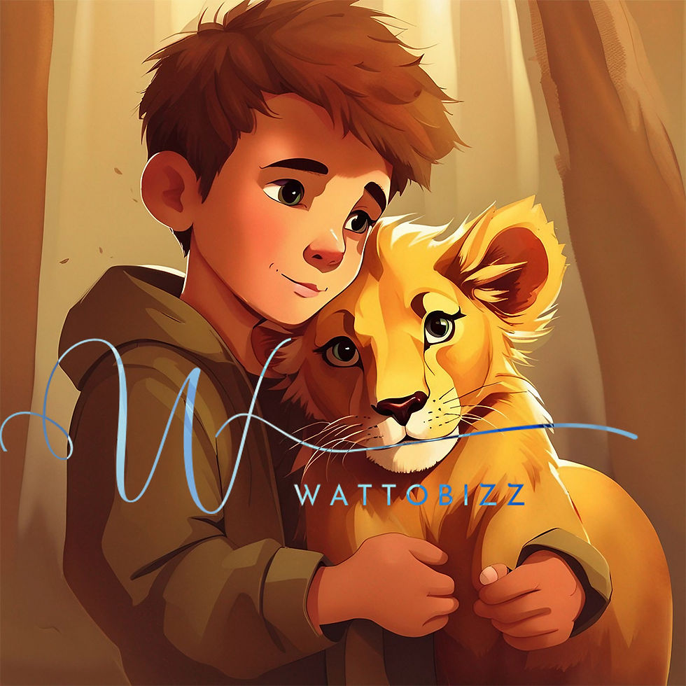 Miniatura: A boy and his  lion 60x60cm