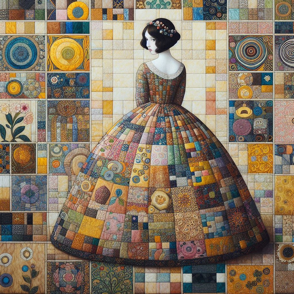 50x50cm quilted lady