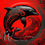 Miniatura: 60x60cm red and black yin and yang