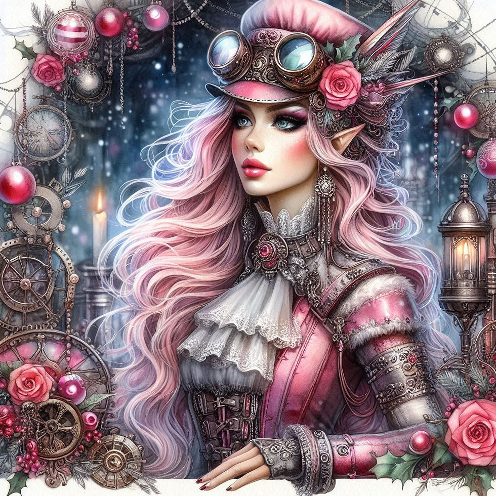 Miniatura: 50x50cm Christmas Fairy pink and silver