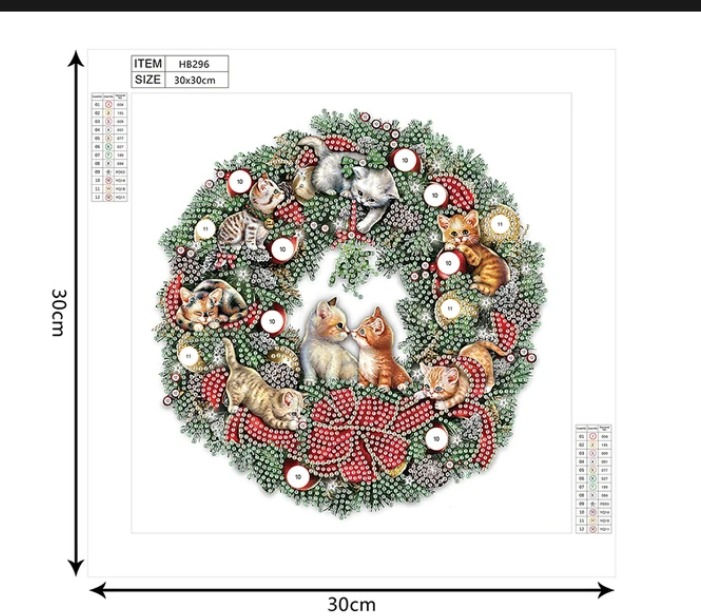 30x30cm partial Christmas Wreath