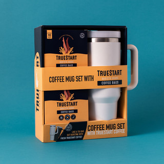 Coffee mug gift set packaging design 