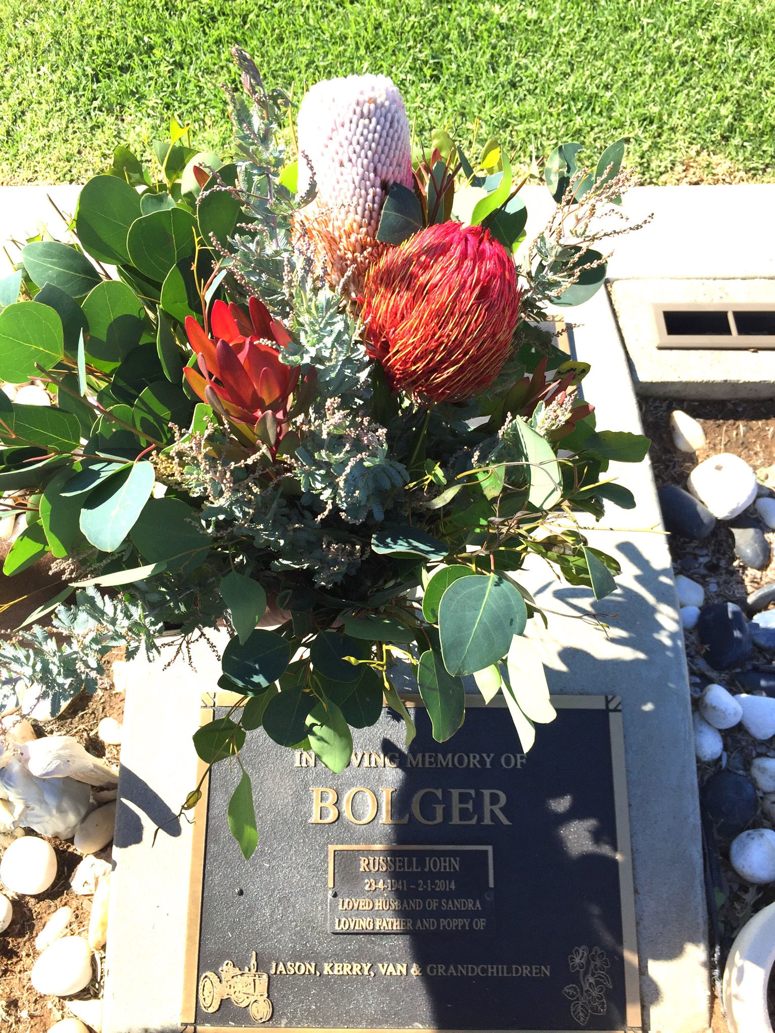 Cemetery -  tend to the gravesite - service