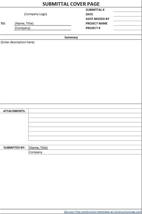 submittal form template download free excel