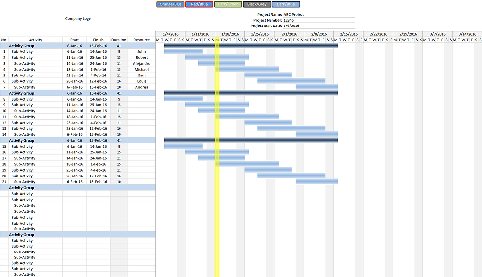 Construction Schedule Template | Excel Download