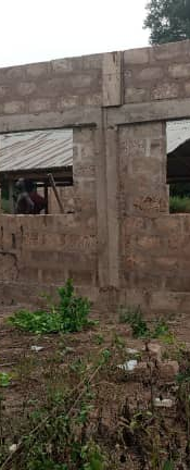 Wonando church building project of which we are at the stage of roofing