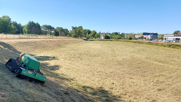 Porteur à chenilles radiocommandé avec broyeur herbe : entretien de bassin