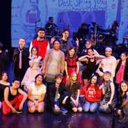 Full cast of Montreal Children’s Theatre’s Mean Girls 2025 production posing on stage after the final curtain call