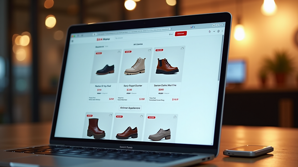 Close-up view of a price comparison website on a laptop screen