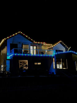 two color lights yellow and blue roof trim lighting