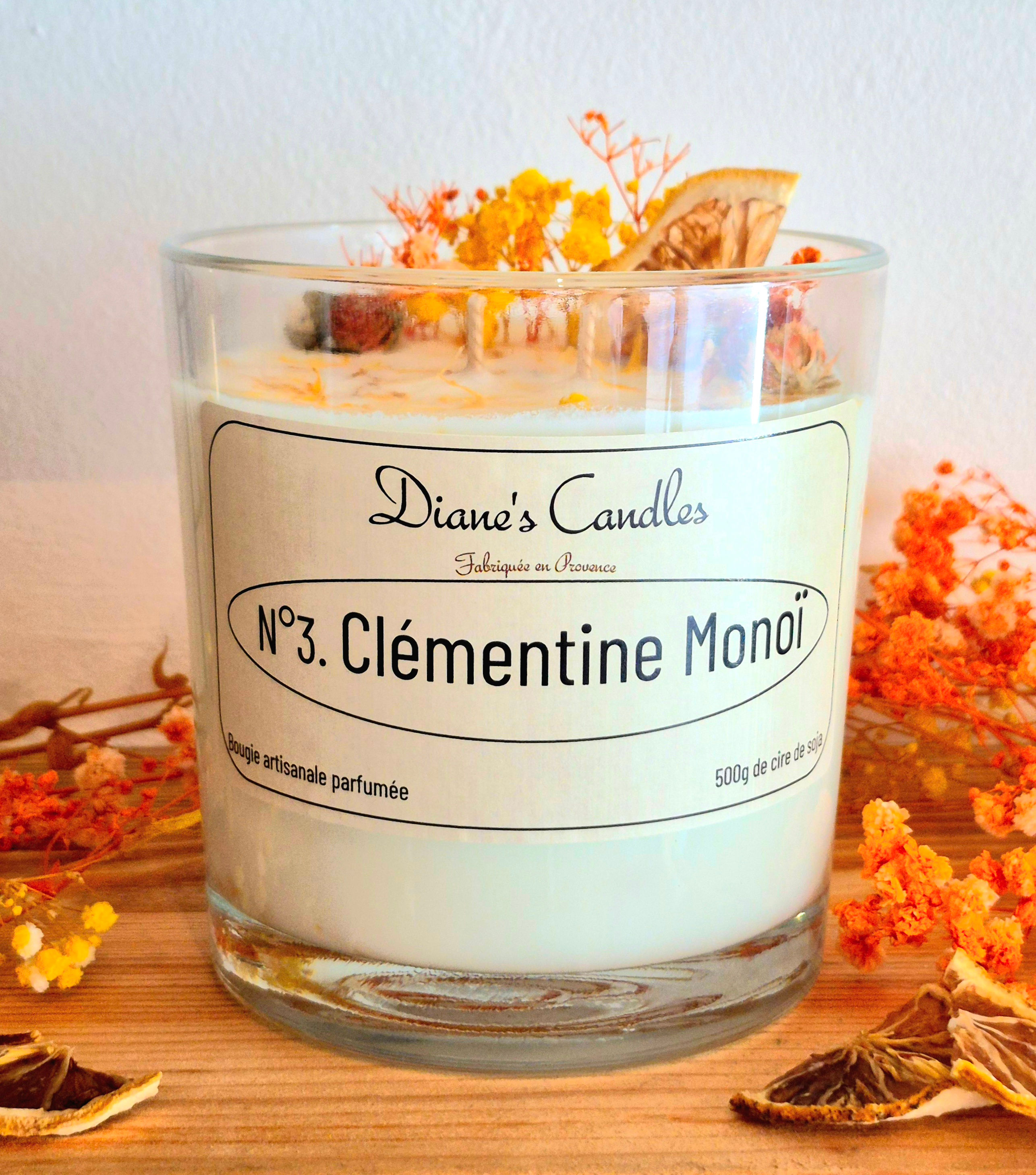Bougie fleurie N°3 Clémentine Monoi
